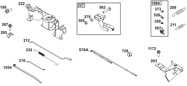 Controls Group Diagram and Parts List for 305447-0337-G1 200000 - 399999 Briggs and Stratton Engine